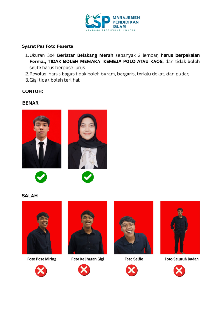 Syarat Pas Foto Peserta